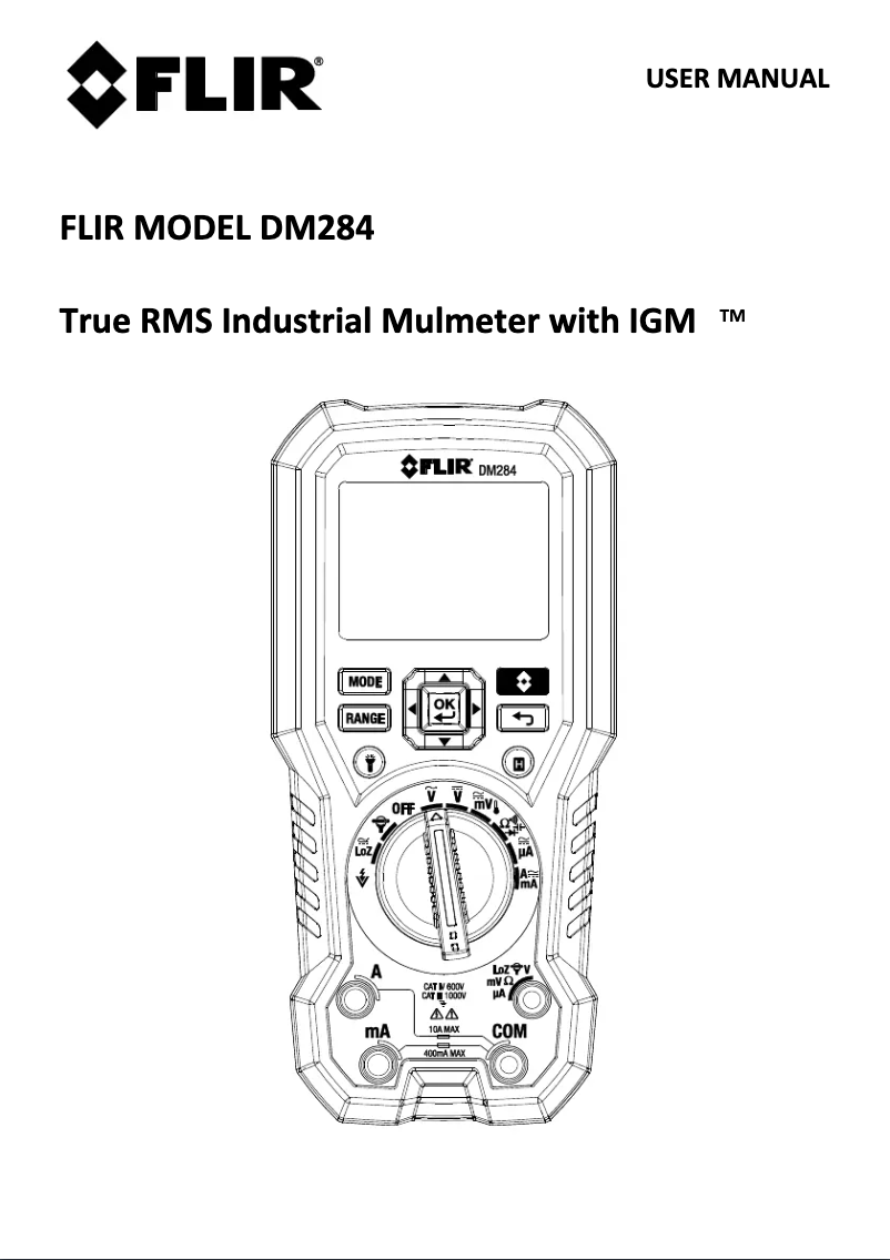 Page 1 de la notice Manuel utilisateur FLIR DM284