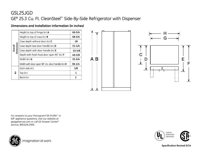 Imagen de la primera página del manual del dispositivo GSL25JGDLS