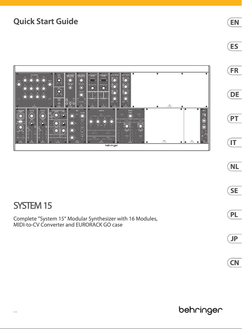 Page 1 de la notice Manuel utilisateur Behringer System 15