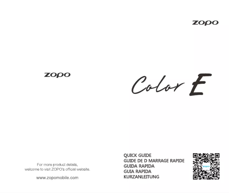 Page 1 de la notice Manuel utilisateur Zopo Color E