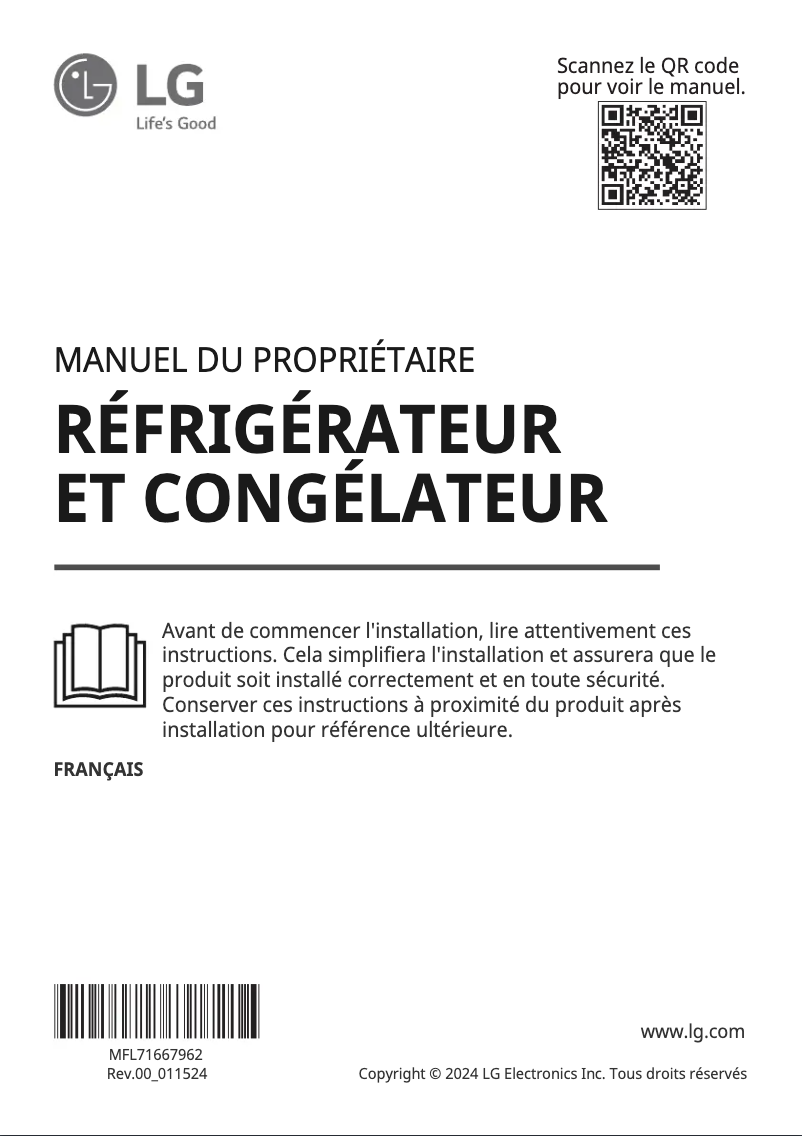Image de la première page du manuel de l'appareil GMV960NNME
