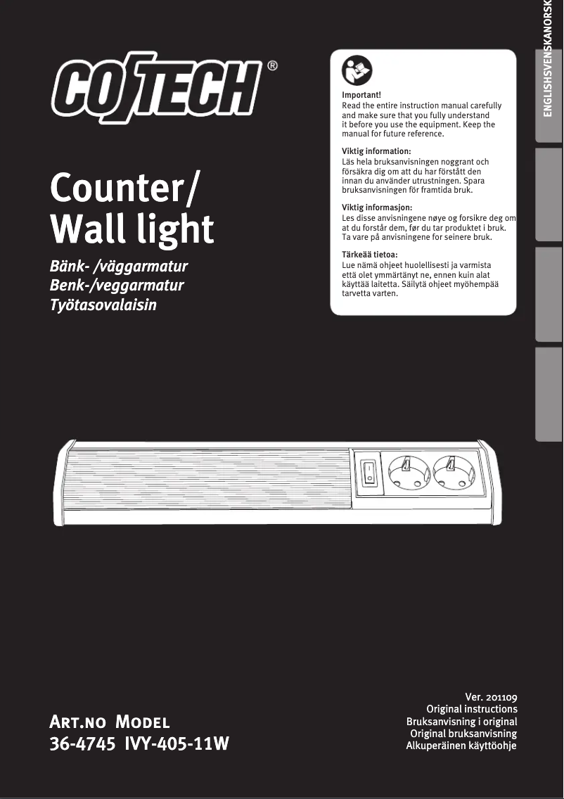 Page 1 de la notice Manuel utilisateur Cotech IVY-405-11W