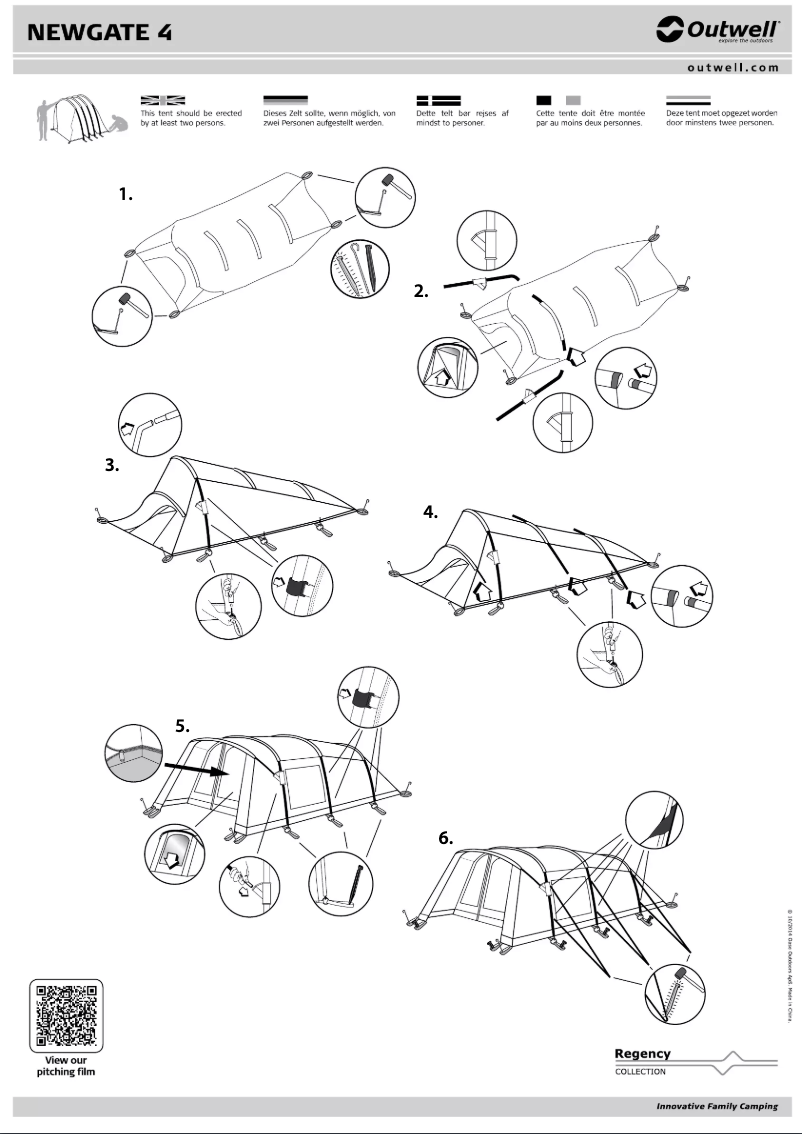 Page 1 de la notice Manuel utilisateur Outwell Newgate 4