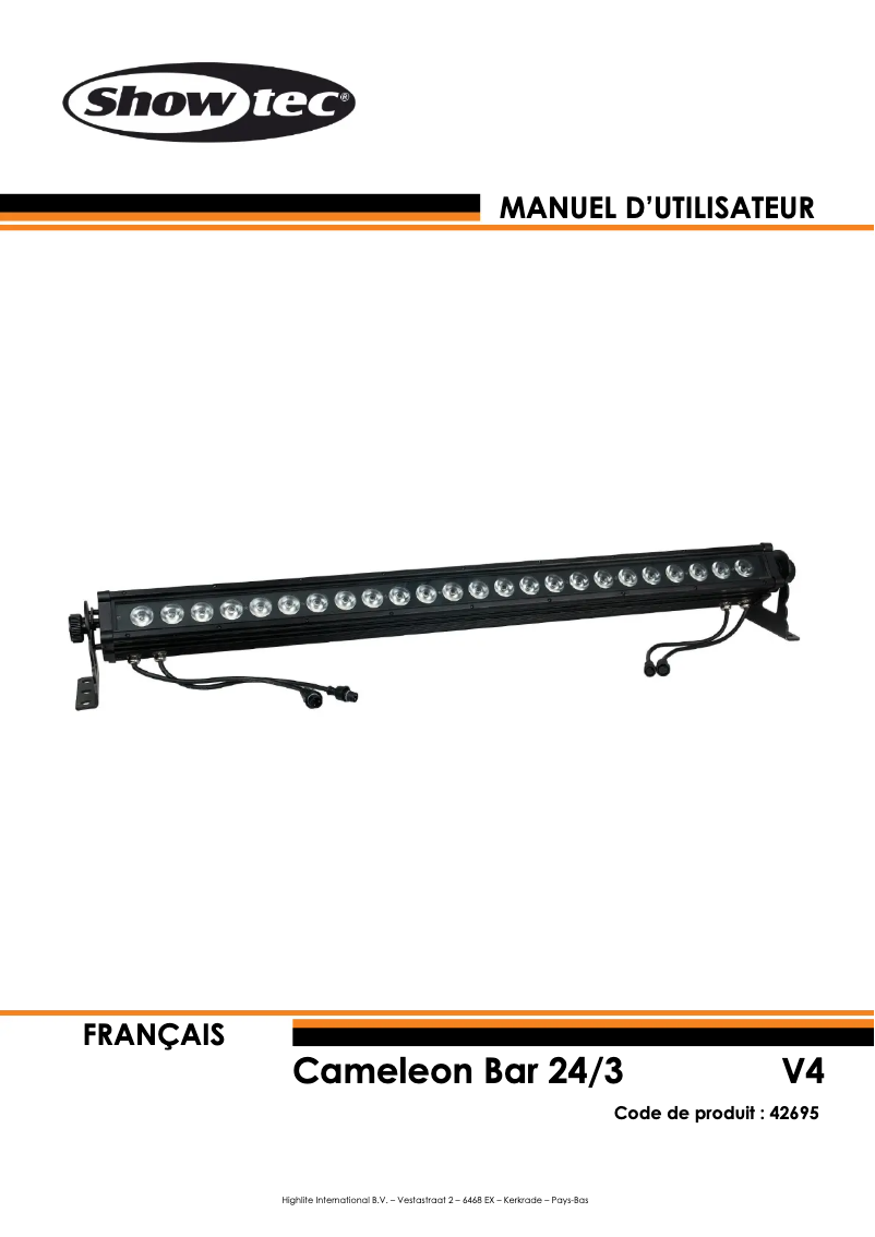 Page 1 de la notice Manuel utilisateur Showtec Cameleon Bar 24/3