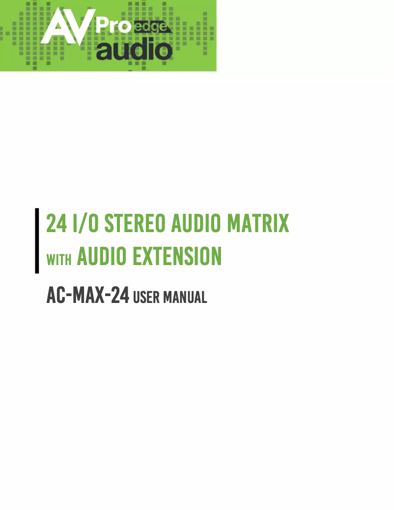 Image de la première page du manuel de l'appareil AC-MAX-24