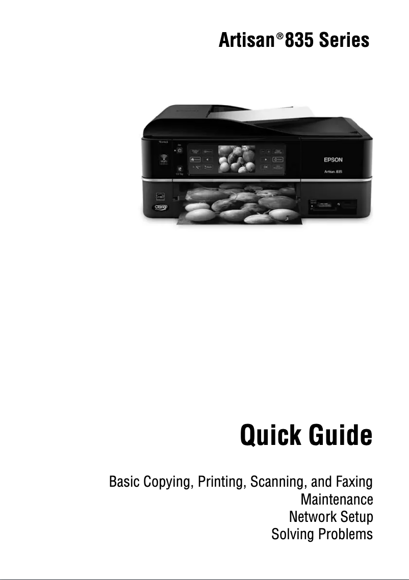 Page 1 de la notice Manuel utilisateur Epson Artisan 835