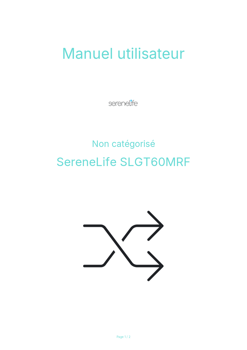 Image de la première page du manuel de l'appareil SLGT60MRF