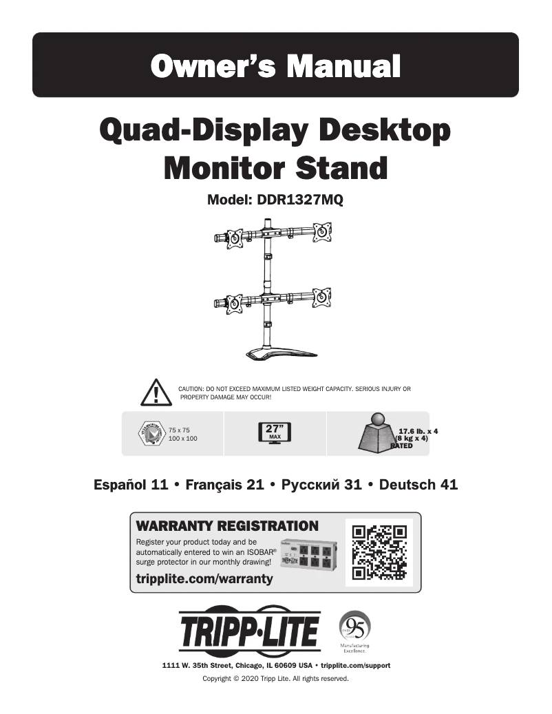 Página 1 del manual Manual de usuario Tripp Lite DDR1327MQ
