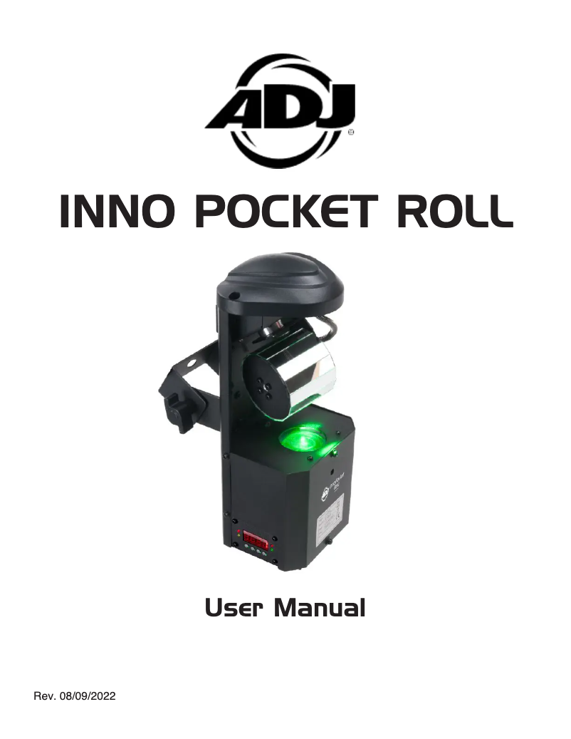 Page n°1 - Manuel utilisateur Adj Inno Pocket Roll