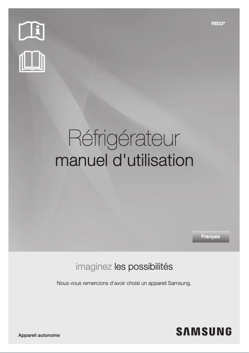 Page 1 de la notice Manuel utilisateur Samsung RB33T3662AP