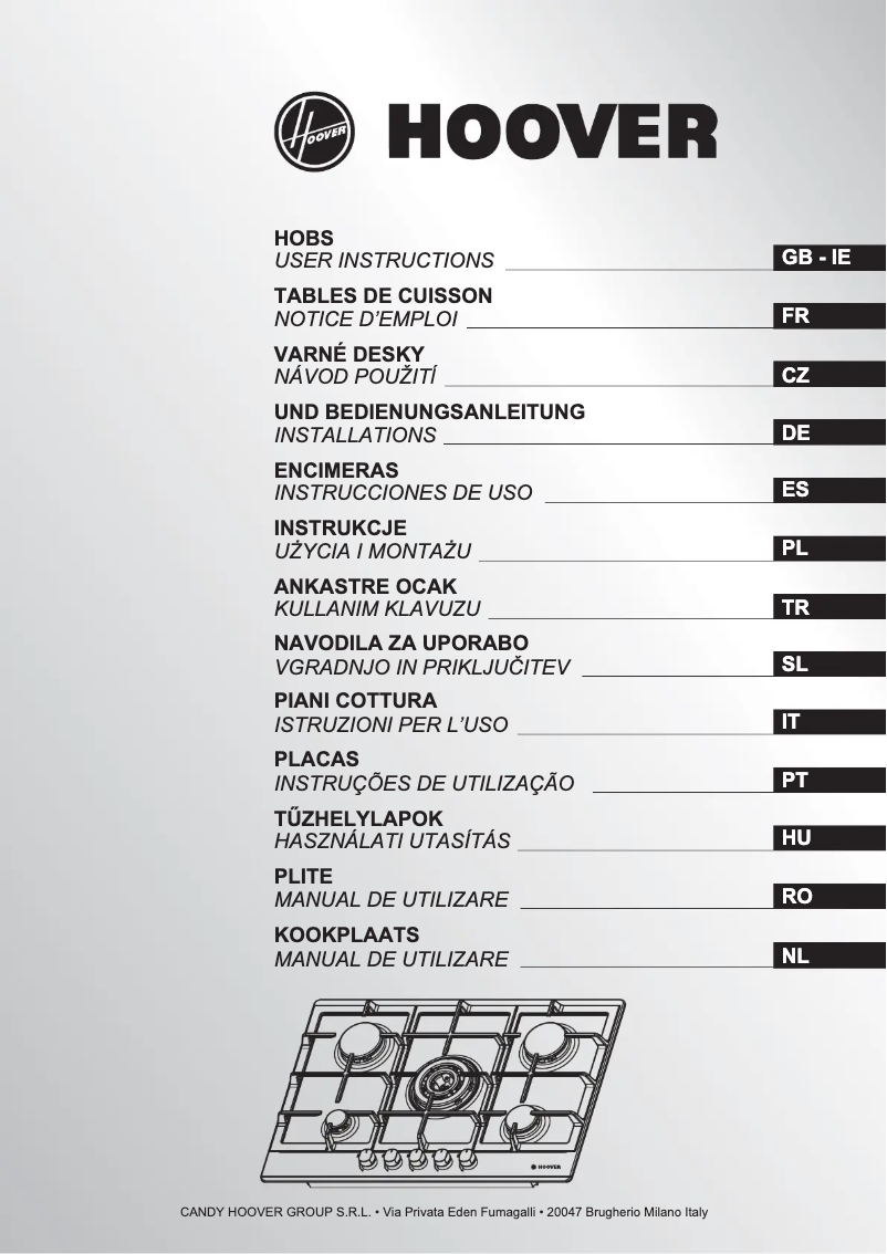 Page 1 de la notice Manuel utilisateur Hoover HGH64SCE X