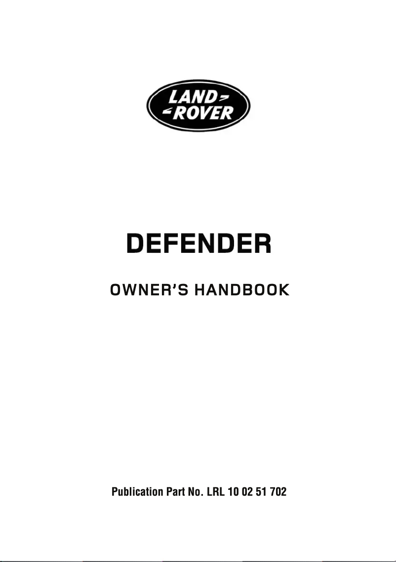 Image de la première page du manuel de l'appareil Defender (2007)
