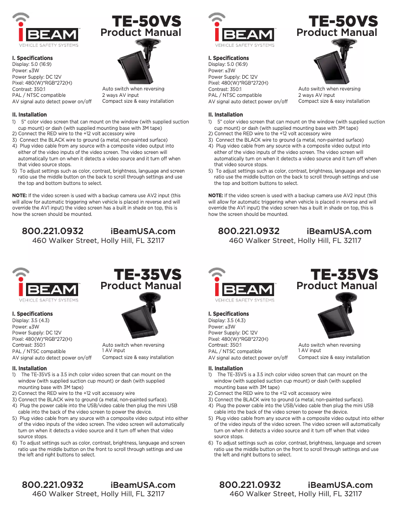 Page n°1 - Manuel utilisateur Metra TE-50VS