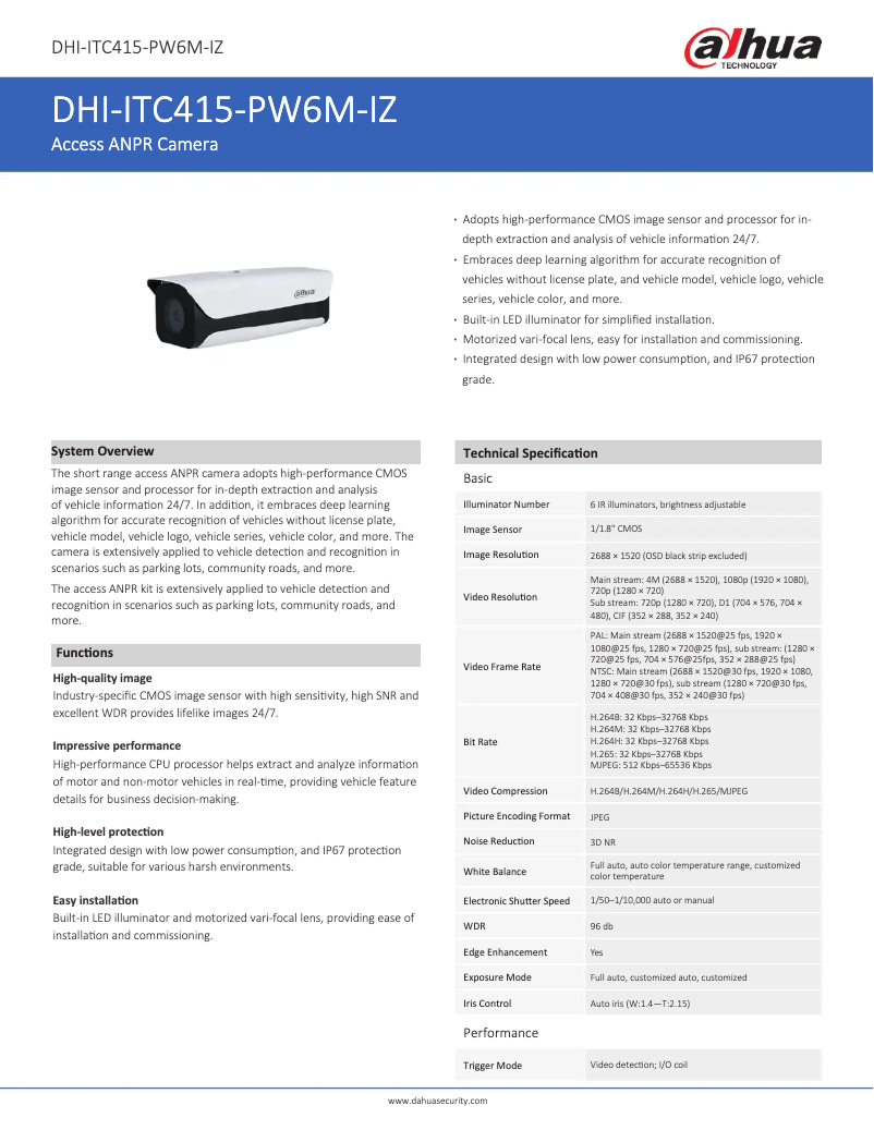 Image de la première page du manuel de l'appareil ITC415-PW6M-IZ