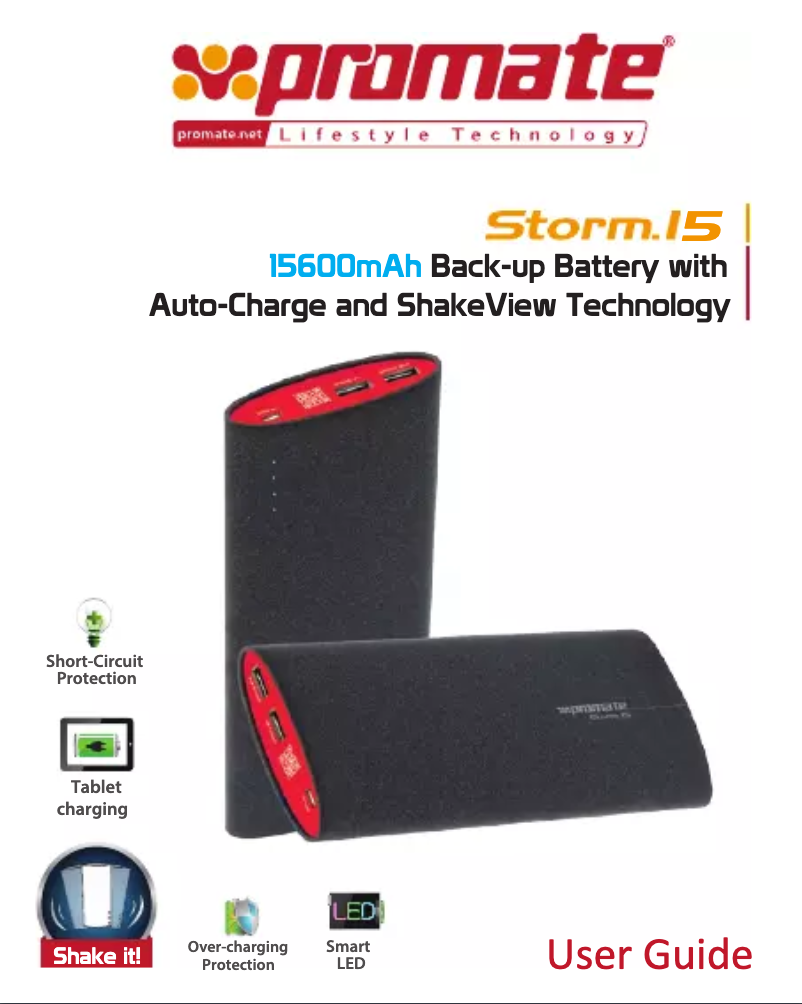 Page 1 de la notice Manuel utilisateur Promate Storm.15