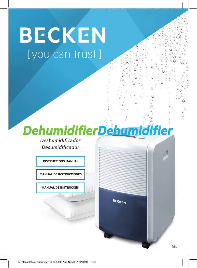 Page 1 de la notice Manuel utilisateur Becken BDH998