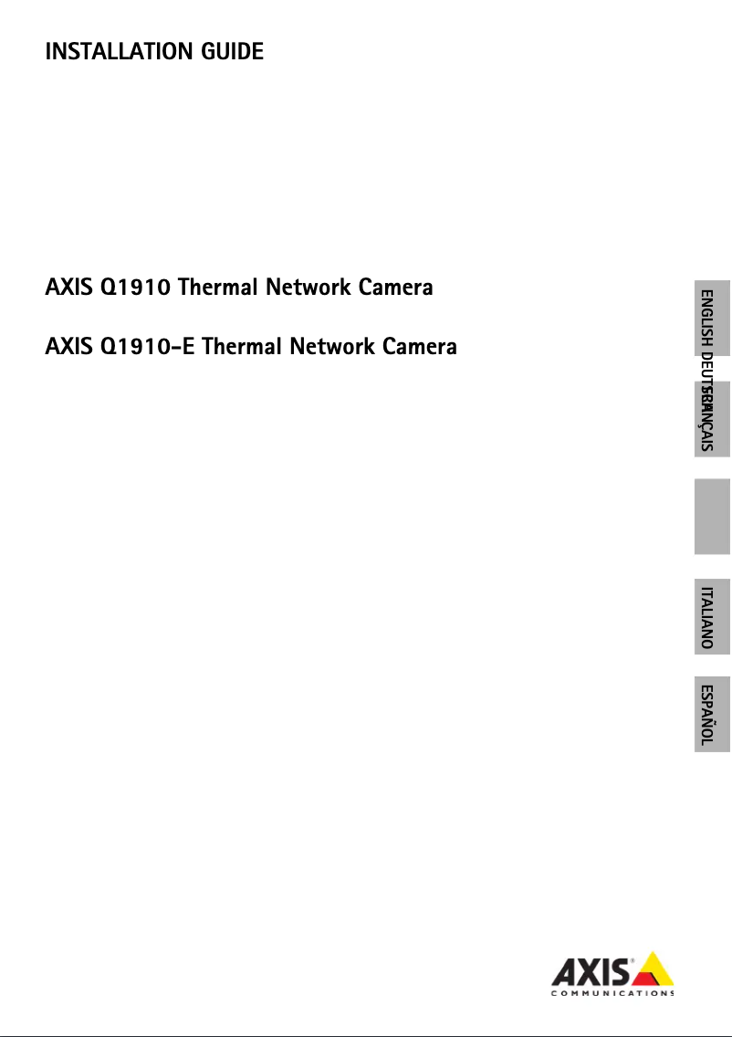 Page 1 de la notice Manuel utilisateur Axis Q1910