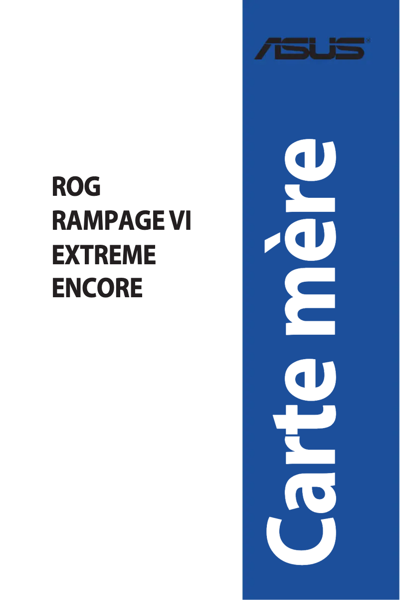 Image de la première page du manuel de l'appareil ROG Rampage VI Extreme Encore