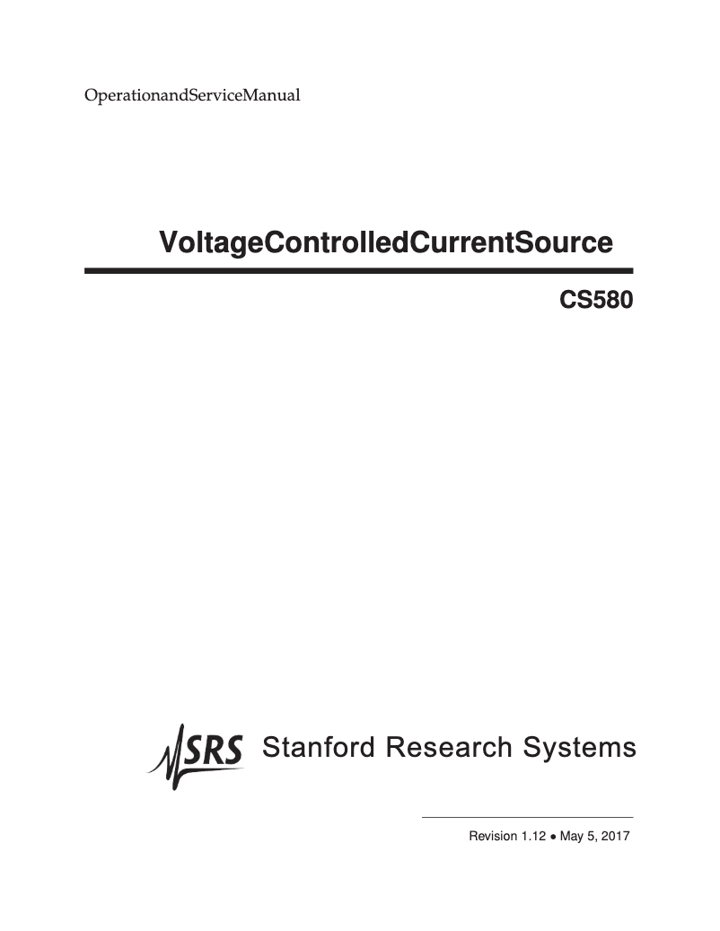 Page 1 de la notice Manuel utilisateur SRS CS580