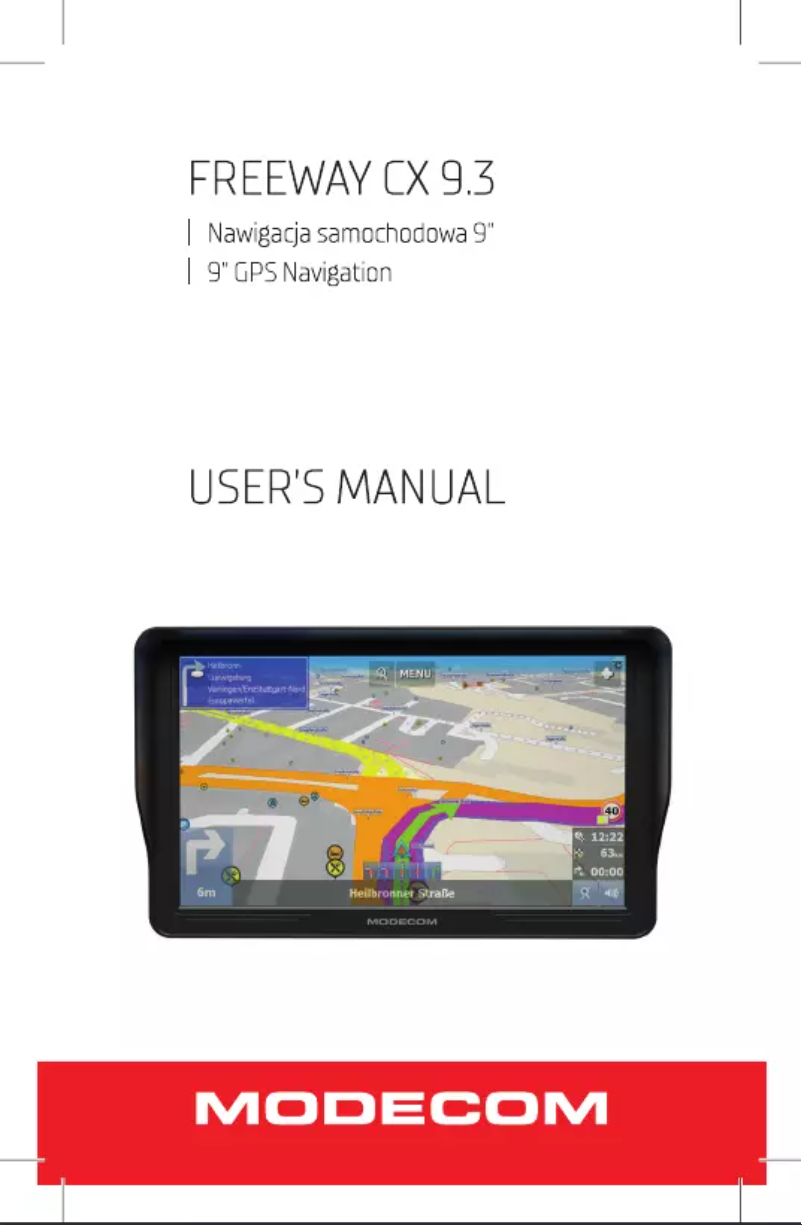 Page n°1 - Manuel utilisateur ModeCom Freeway CX 9.3