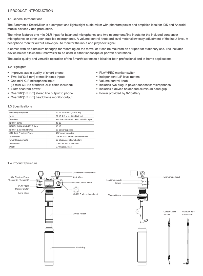 Image de la première page du manuel de l'appareil SmartMixer