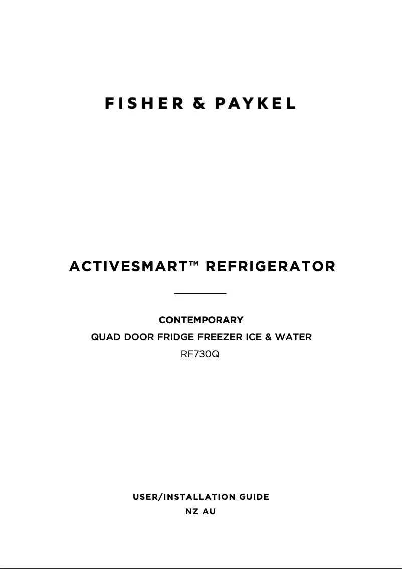 Image de la première page du manuel de l'appareil RF730QZUVB1