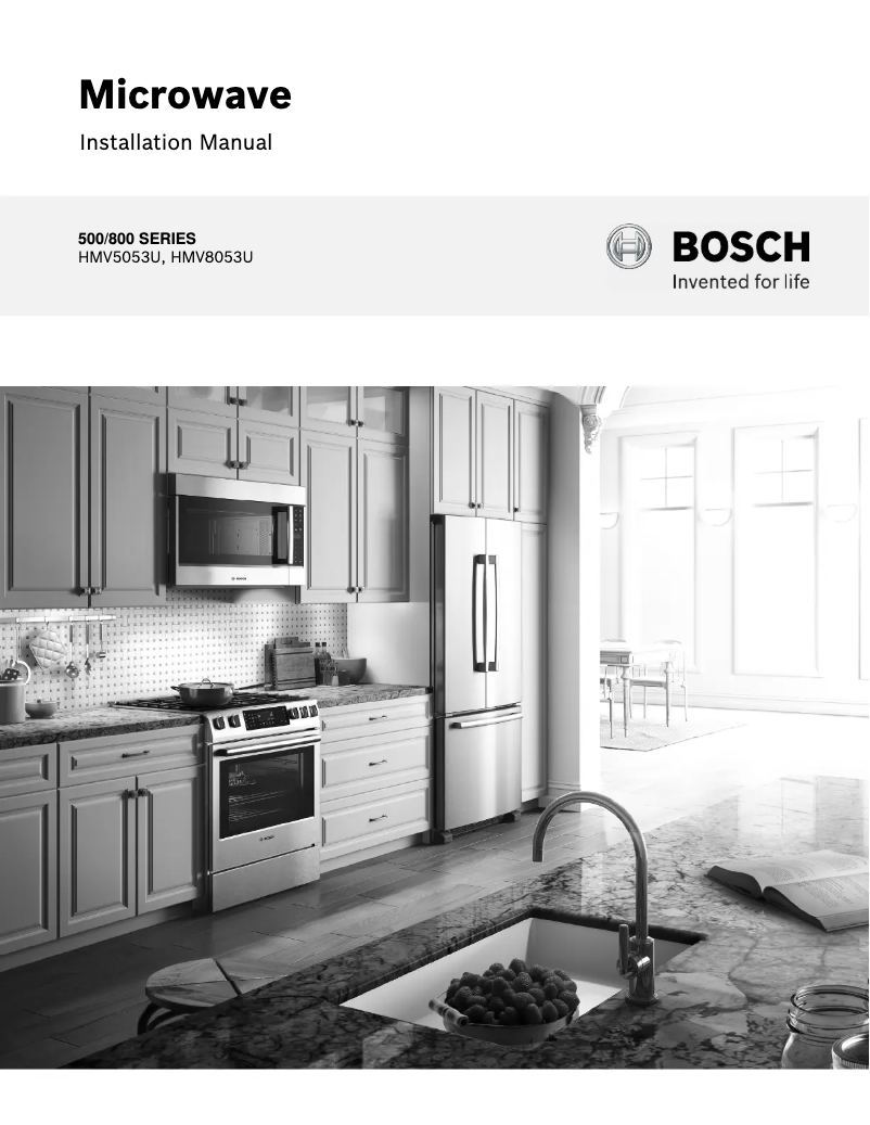 Page 1 de la notice Guide d'installation Bosch HMV8053U