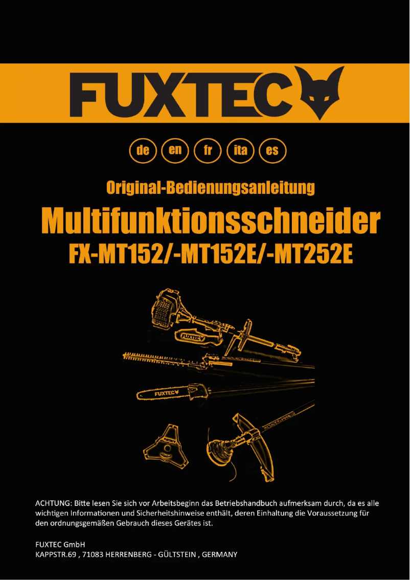 Page 1 de la notice Manuel utilisateur Fuxtec FX-MT152E