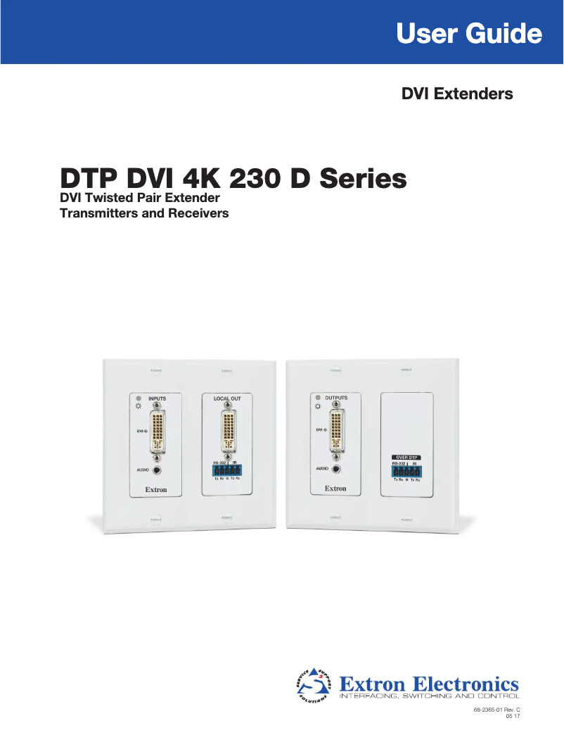 Page n°1 - Manuel utilisateur Extron DTP DVI 4K 230 D Rx