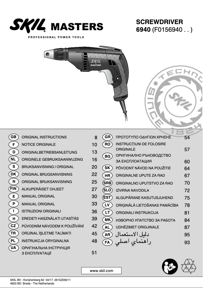 Page 1 de la notice Manuel utilisateur Skil 6940 MA