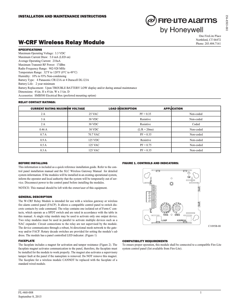 Image de la première page du manuel de l'appareil W-CRF