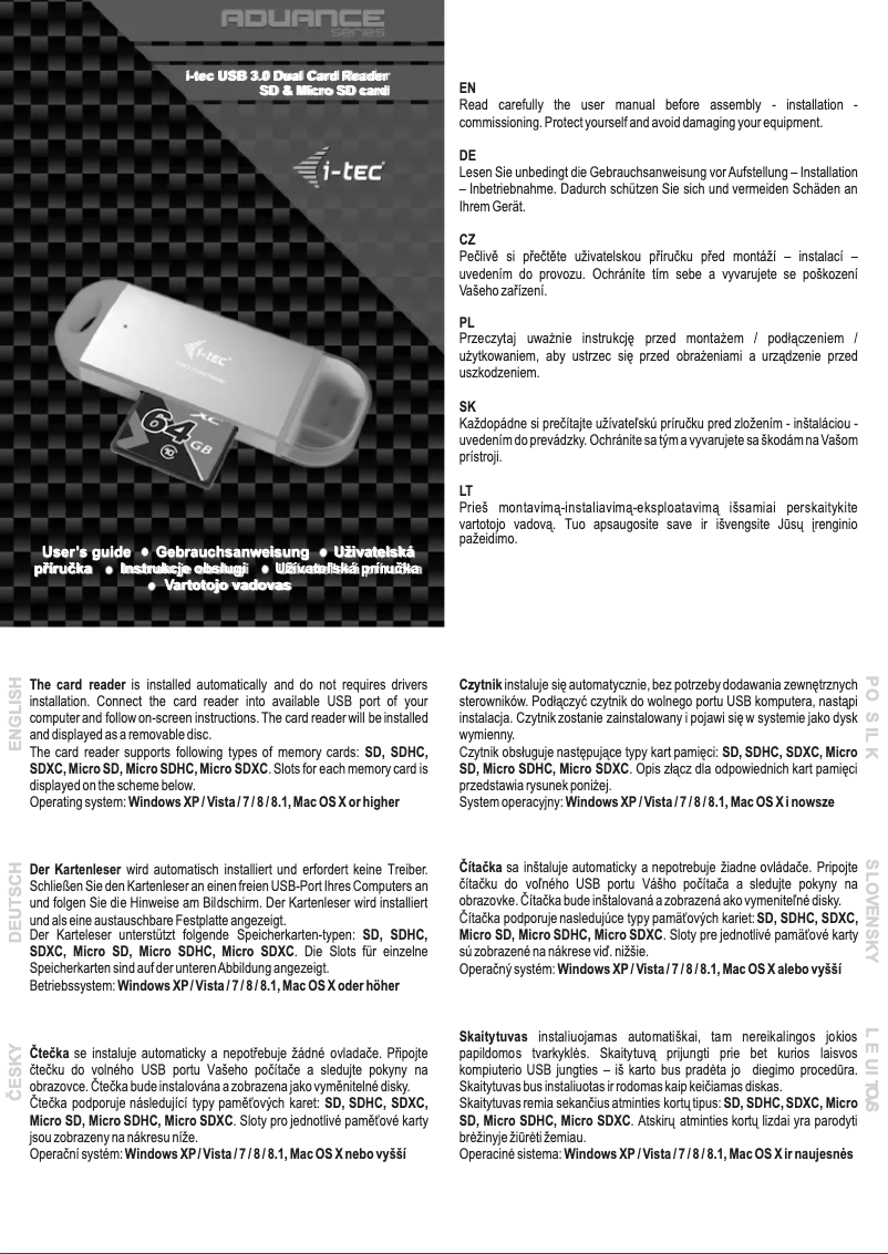 Página 1 del manual Manual de usuario i-TEC U3CRDUO