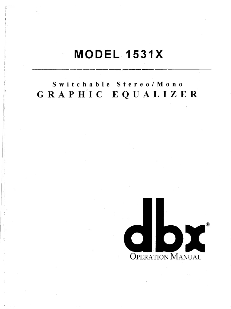 Page n°1 - Manuel utilisateur DBX 1531X