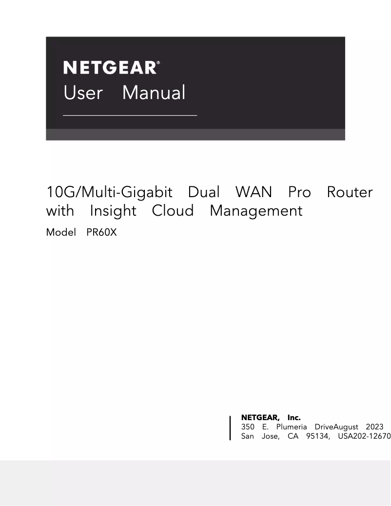 Page n°1 - Manuel utilisateur Netgear PR60X