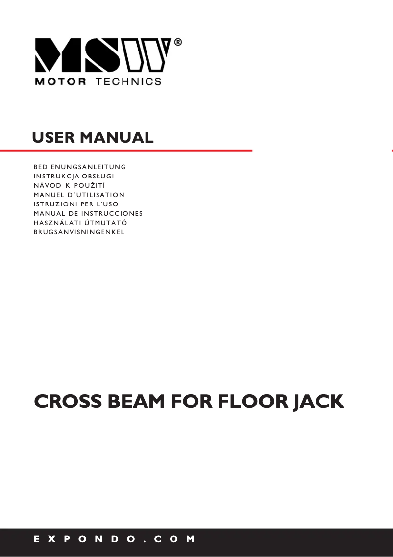 Page n°1 - Manuel utilisateur MSW MSW-CB-2000