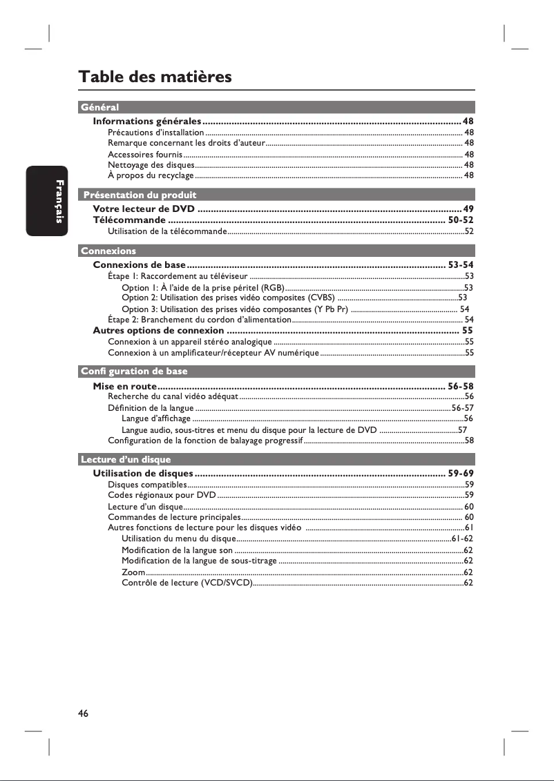 Page 1 de la notice Manuel utilisateur Philips Magnavox MDV440