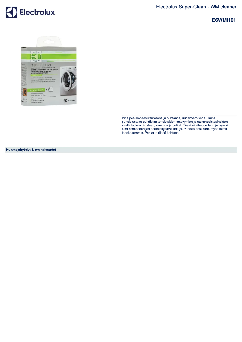 Image de la première page du manuel de l'appareil E6WMI101