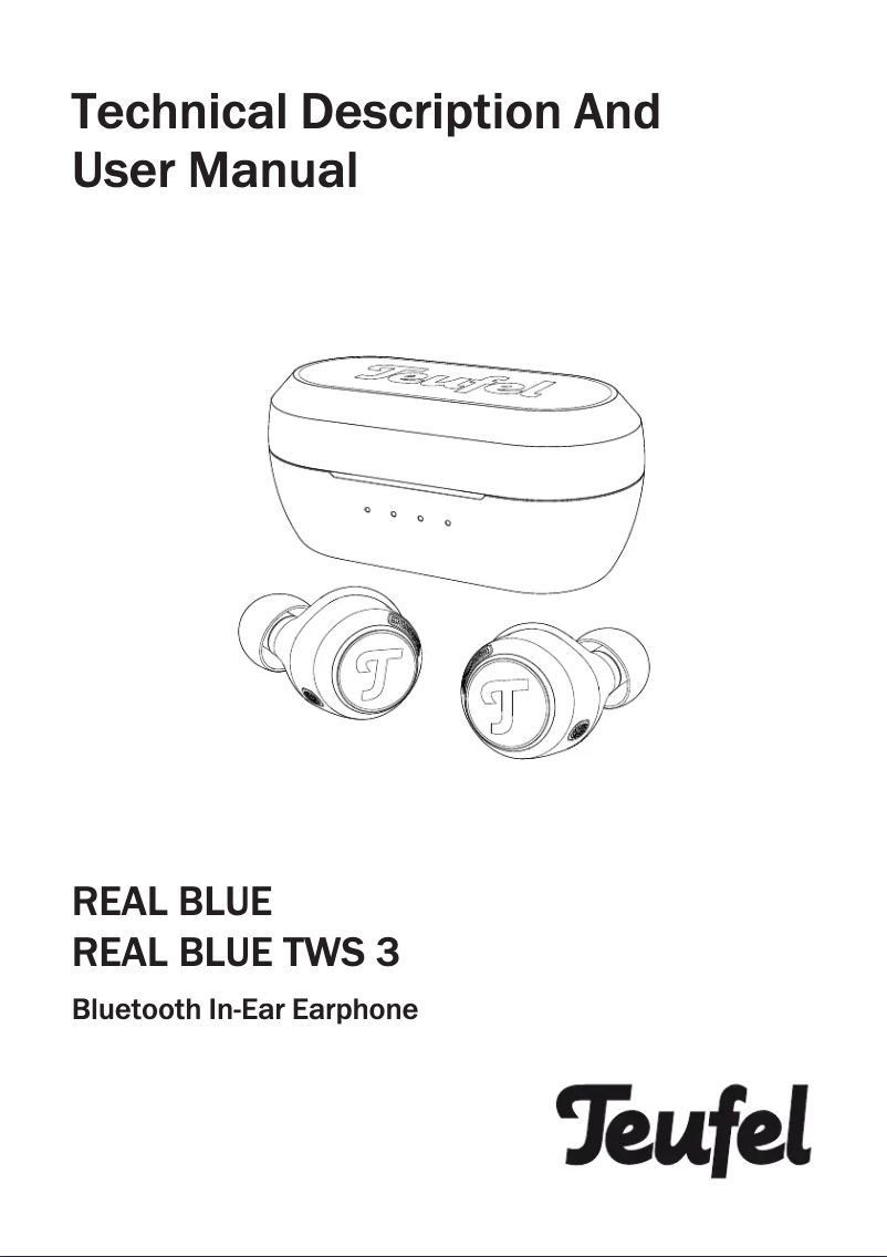 First page image of the manual for Real Blue TWS 3