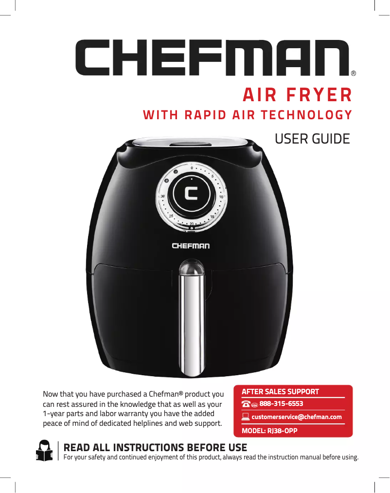 Page 1 de la notice Manuel utilisateur Chefman RJ38-OPP