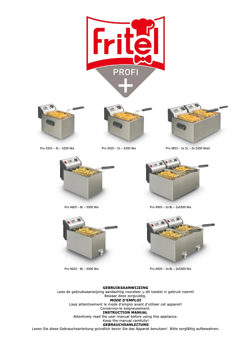 Page 1 de la notice Manuel utilisateur Fritel Profi 4920