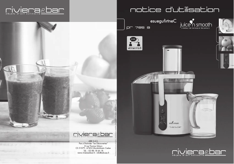 Image de la première page du manuel de l'appareil PR785A