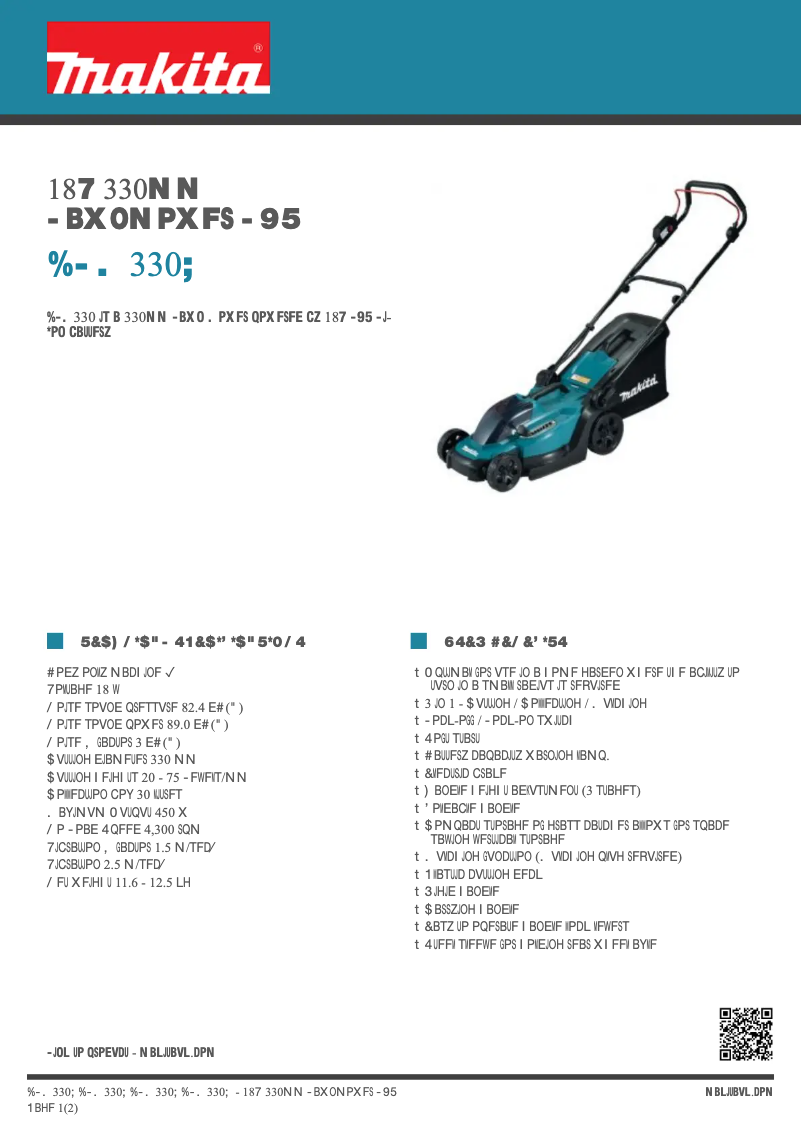 Page 1 de la notice Fiche technique Makita DLM330