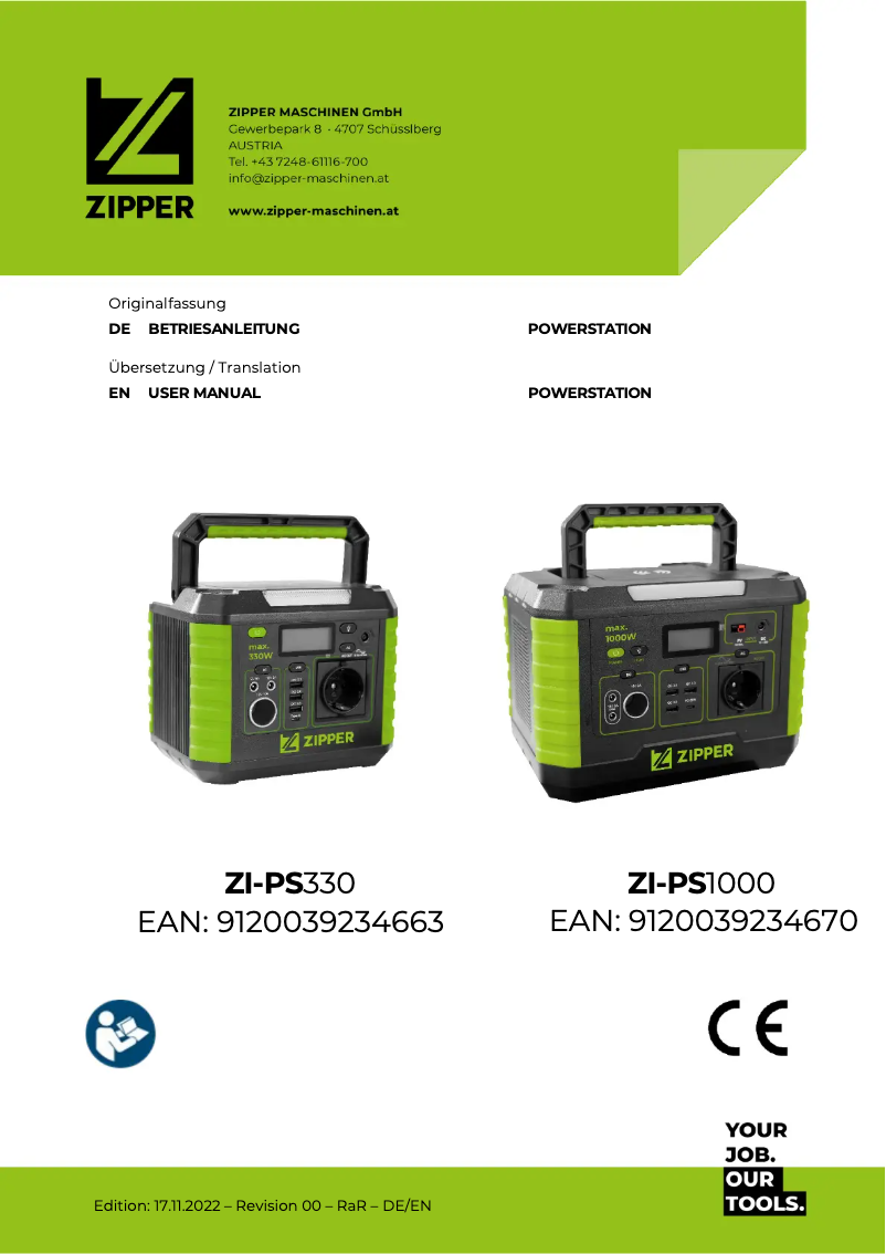Page n°1 - Manuel utilisateur Zipper ZI-PS1000