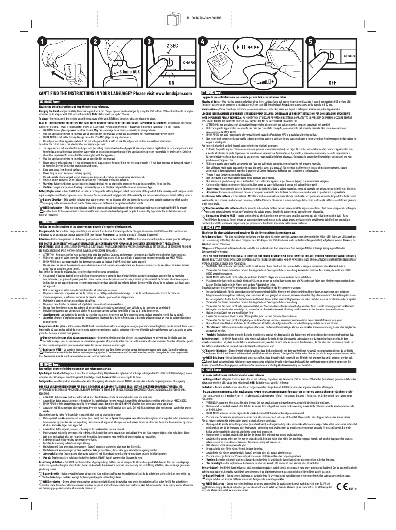 Page n°1 - Manuel utilisateur HMDX Jam Burst