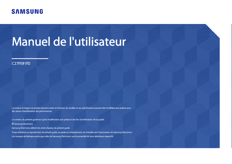 Page 1 de la notice Manuel utilisateur Samsung C27F591FDM