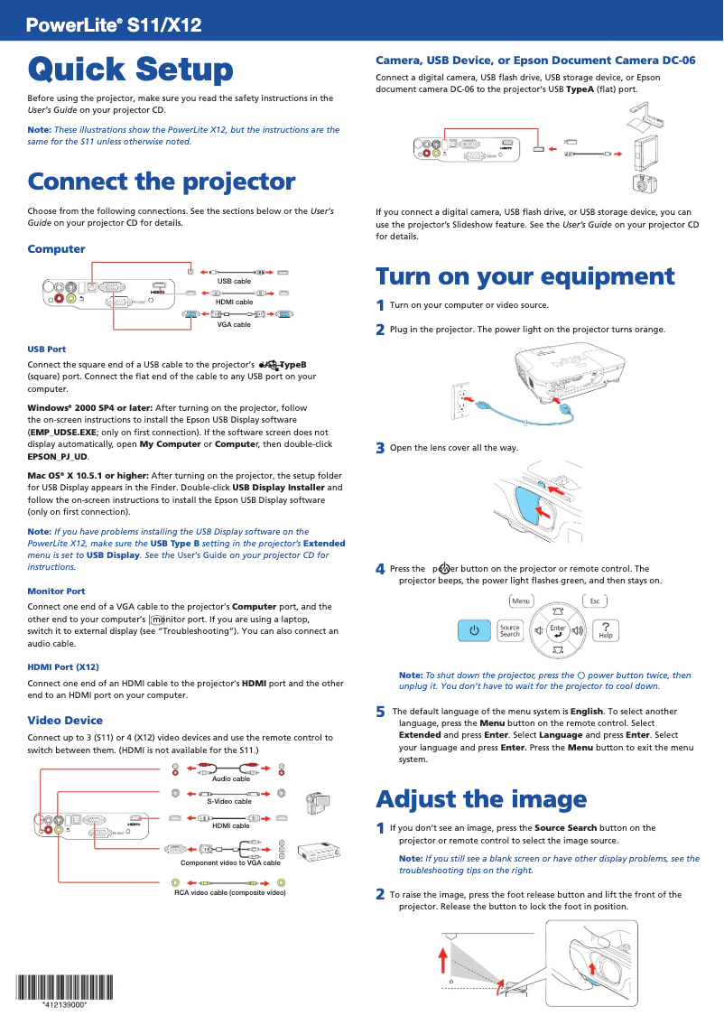 Página 1 del manual Manual de usuario Epson PowerLite S11