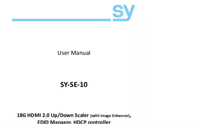 Page 1 of the manual User Manual SY Electronics SY-SE10
