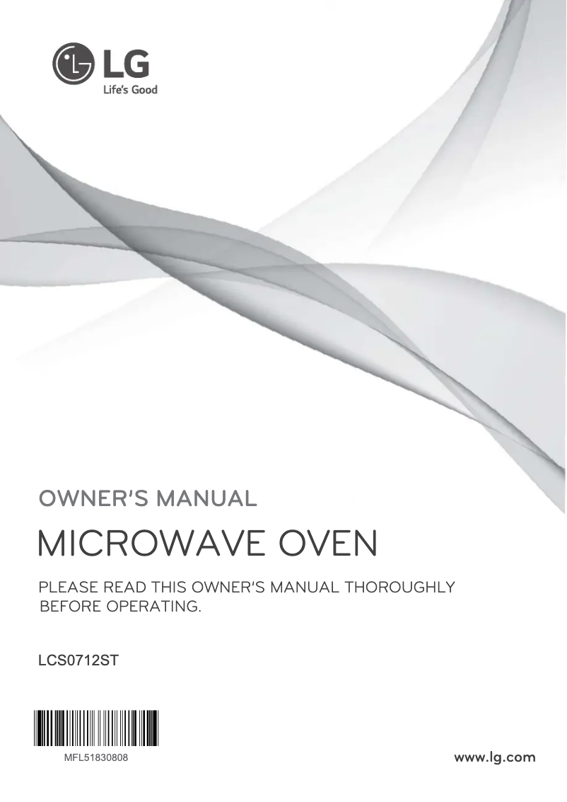 Page 1 de la notice Manuel utilisateur LG LCS0712ST