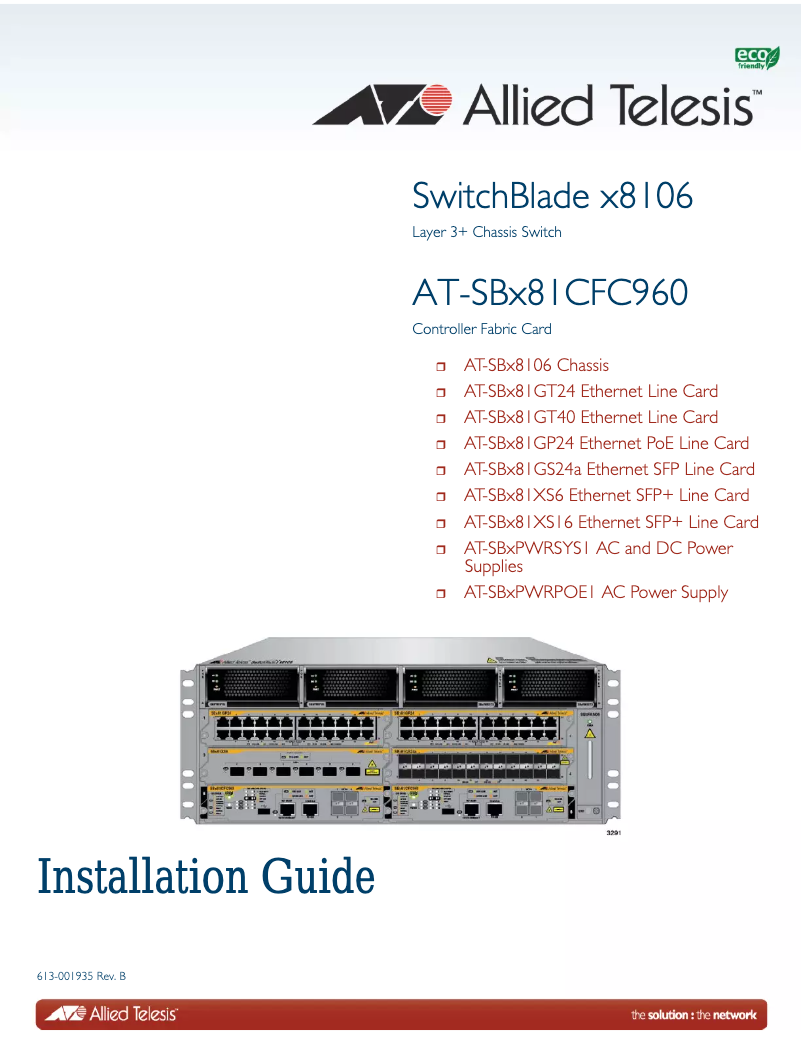 Page n°1 - Manuel utilisateur Allied Telesis AT-SBx81XS16