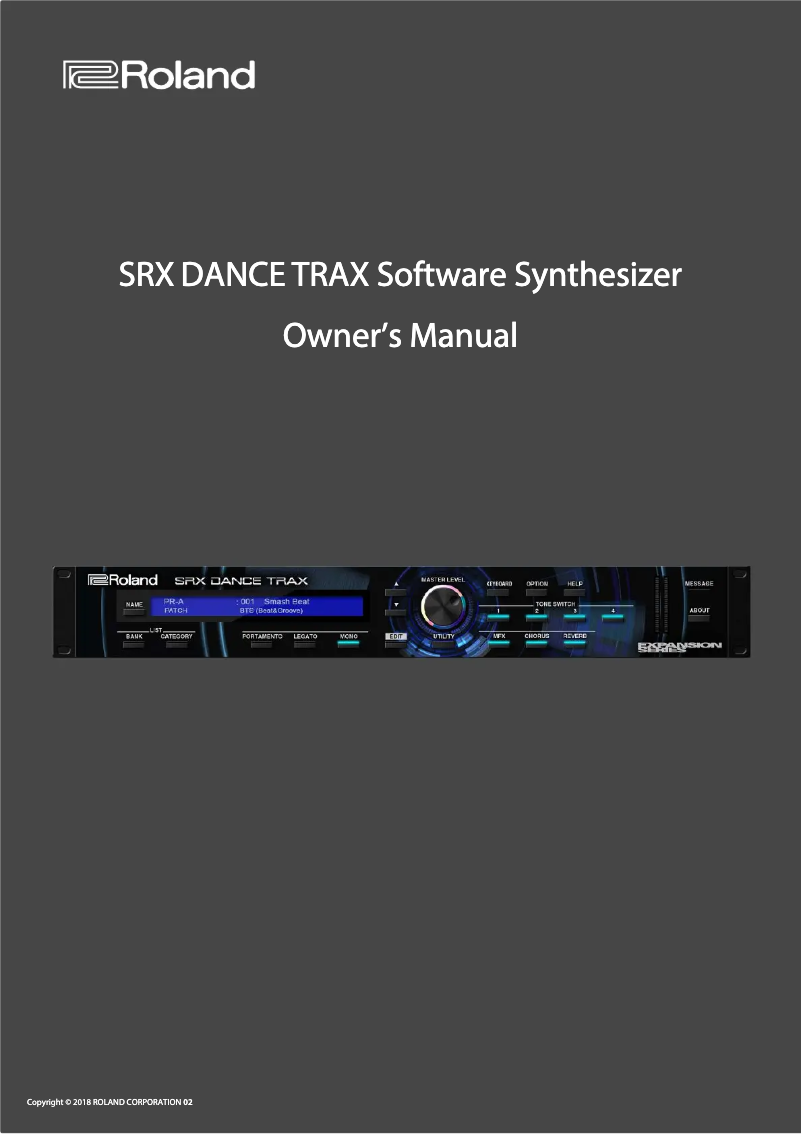 Page n°1 - Manuel utilisateur Roland SRX DANCE TRAX